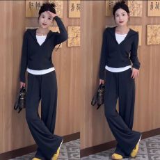 批发休闲套<b class='q'>装</b>2025新款时尚运动<b class='q'>显瘦</b>秋季连帽两件上衣一整套两件套