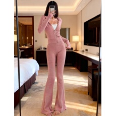 批发2026新款秋冬穿搭一套休闲美学松弛连帽拉链上衣<b class='q'>运动</b>裤减龄两件套