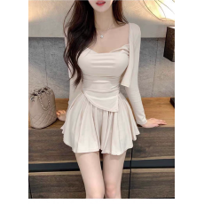 批发纯欲吊带小背心防晒开衫坎肩<b class='q'>女</b>早秋穿搭一整<b class='q'>套装</b>短款半身裙三件套