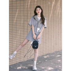 批发高级感休闲<b class='q'>运动服</b>套装女夏季学生宽松显瘦<b class='q'>韩版</b>时尚短袖短裙两件套