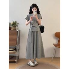 批发胖MM大码韩系通勤休闲穿搭套<b class='q'>装</b>女2026夏季搭配一整套简约风两件套