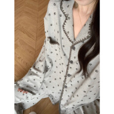 批发抖音小红书秋冬新款德绒睡衣女甜美卡通家居服保暖两件套装外穿