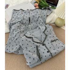 批发抖音小红书秋冬新款德绒睡衣女甜美卡通家居服保暖两件套装外穿
