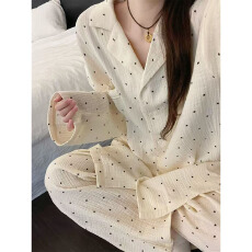 批发优质量春季睡衣<b class='q'>女</b>士新款云朵棉长袖翻领长裤休闲家居服套装