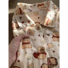 批发优质量春季睡衣<b class='q'>女</b>士新款云朵棉长袖翻领长裤休闲家居服套装