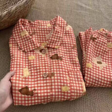 批发优质量春季睡衣<b class='q'>女</b>士新款云朵棉长袖翻领长裤休闲家居服套装