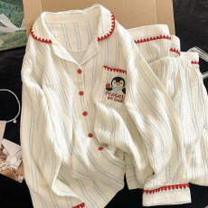 批发优质量春季睡衣<b class='q'>女</b>士新款云朵棉长袖翻领长裤休闲家居服套装