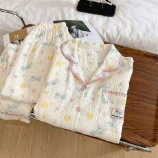 批发优质量春季睡衣<b class='q'>女</b>士新款云朵棉长袖翻领长裤休闲家居服套装