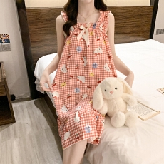 批发云朵棉带胸垫睡裙韩系印花10款女士<b class='q'>睡衣</b>小众高颜值家居服