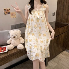 批发云朵棉带胸垫睡裙韩系印花10款女士<b class='q'>睡衣</b>小众高颜值家居服