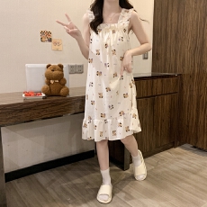 批发云朵棉带胸垫睡裙韩系印花10款女士<b class='q'>睡衣</b>小众高颜值家居服