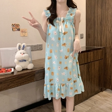 批发云朵棉带胸垫睡裙韩系印花10款女士<b class='q'>睡衣</b>小众高颜值家居服