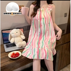 批发云朵棉带胸垫睡裙韩系印花10款女士<b class='q'>睡衣</b>小众高颜值家居服