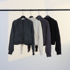 批发LULULAICE宽松全拉卫衣女士运动拉链连帽开衫Scuba<b class='q'>外套</b>加绒瑜伽服