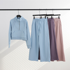 LULULAICE立领宽松半拉卫衣套装女士运动开衫Scuba外套加绒瑜伽服