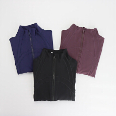 批发LULULACIE短款立领夹克DF外套上衣<b class='q'>长袖</b>女修身运动健身跑步瑜伽服