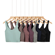 批发LD 无缝瑜伽<b class='q'>文胸</b>高强度速干运动上衣外穿跑步健身瑜伽U型背心