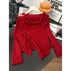 批发<b class='q'>大码</b>设计感小众长袖T恤女秋季胖mm显瘦不规则收腰内搭<b class='q'>打底衫</b>上衣