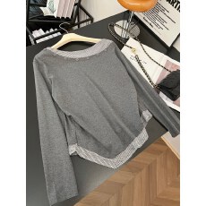 批发<b class='q'>大码</b>纯棉假两件露肩长袖T恤女秋季胖mm显瘦百搭高级感<b class='q'>打底衫</b>上衣