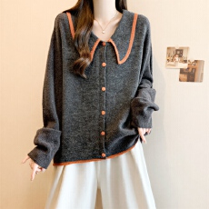 批发大码<b class='q'>女</b>装软糯针织开衫毛衣外套秋季新款胖mm显瘦慵懒风高级感上衣