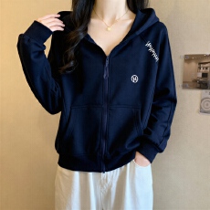 批发大码时尚拉链<b class='q'>开衫</b>连帽卫衣外套女秋2025新款胖MM宽松<b class='q'>外</b><b class='q'>搭</b><b class='q'>长袖</b>上衣