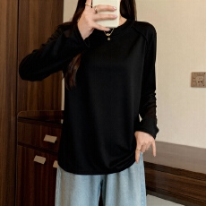 批发大码加厚双面绒磨毛半高领打底衫女秋冬胖mm显瘦内搭长袖t恤上衣