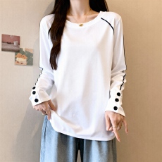 批发加绒保暖长袖t恤女2024秋冬新款大码圆领内搭打底衫显瘦百搭上衣