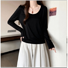 批发<b class='q'>大码</b><b class='q'>女装</b>纯色休闲内搭打底衫长袖t恤秋季胖mm遮肉巨显瘦百搭上衣