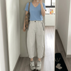 批发大码2026夏季冰丝速干宽松<b class='q'>哈伦裤</b>女胖MM高腰垂感九分裤显瘦阔腿裤