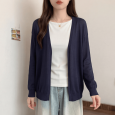 批发薄款防晒针织开衫女士夏季2026新款<b class='q'>大码</b>中长款空调衫<b class='q'>长袖</b>罩衫上衣