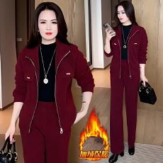 批发官图  时尚<b class='q'>运动服</b>套装女2025冬季<b class='q'>新款</b>加绒加厚外套直筒裤两件套潮