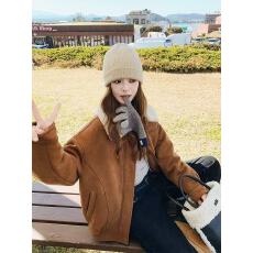 批发美拉德复古翻领翻领外套女短款羽绒棉服2025冬季新款加厚夹克