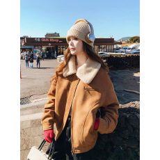 批发美拉德复古翻领翻领外套女短款羽绒棉服2025冬季新款加厚夹克