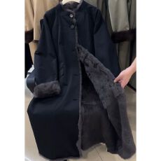 批发毛毛内胆派克服新款宽松中长款仿皮草大衣毛毛外套