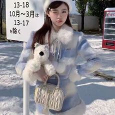 批发富家千金小香风短外套女格纹拼接毛毛上衣半身短裙两件套装秋冬季