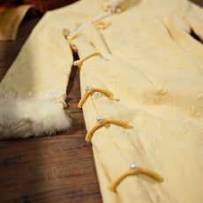 批发长袖旗袍秋冬季改良年轻款少女2025新款提花新中式黄色连衣裙日常