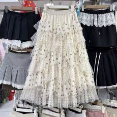 批发<b class='q'>网纱</b>波点拼接2026蛋糕半身裙高腰显瘦蓬蓬韩版