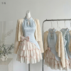 批发新中式改良复古修身小众简约超仙温柔<b class='q'>可爱</b>旗袍短款<b class='q'>连衣裙</b>