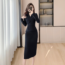 批发外贸 小个子收腰紧身包臀假两件高冷御姐风<b class='q'>紫色</b><b class='q'>连衣裙</b>