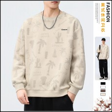 批发加绒卫衣男款秋冬青少年<b class='q'>休闲</b>男装上衣2025新款加厚长袖T恤男秋季