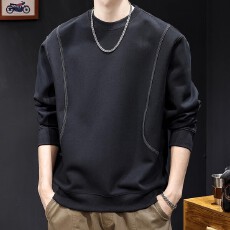 批发潮牌拼接卫衣男秋款圆领衣服秋季新款男士长袖宽松大码