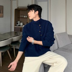 情侣重磅毛衣男款冬季潮男高级感针织衫男cleanfit套头上衣