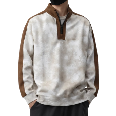 批发半拉链卫衣男2026新款春秋款美式复古宽松重磅秋季长袖上衣服