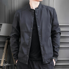 批发外套男春秋季新款<b class='q'>休闲</b>宽松潮流大码行政<b class='q'>商务</b>立领夹克男士上衣服