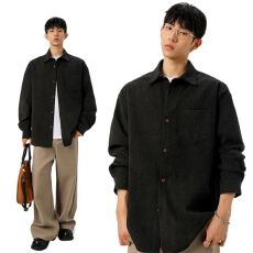 2026新款灯芯绒长袖衬衫男士春秋季宽松休闲上衣外套