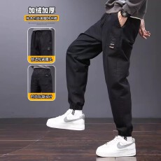 批发哈伦裤子男士2025新款宽松束脚哈伦抽绳运动休闲长裤男款