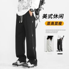 批发<b class='q'>美式</b>vibe<b class='q'>休闲</b>裤男秋季潮牌青少年运动长裤百搭宽松直筒阔腿裤