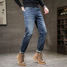 批发高端春季<b class='q'>弹力</b>宽松新塘镇<b class='q'>牛仔裤</b>男士韩版修身直筒春款休闲长裤子男