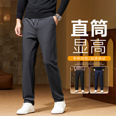 休闲裤子男春秋季新款宽松直筒免烫弹力长裤男士商务男裤