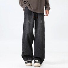 美式水洗vibe牛仔裤男士2026春秋季新款宽松休闲直筒垂感阔腿裤子